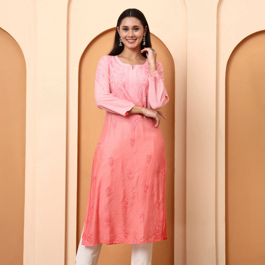 womens-peach-chanderi-embroidered-kurti