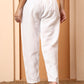 Women’s White Mulmul Cotton Palazzo Pants | Embroidered Straight Fit Bottoms | Ethnic Wear for Kurtis & Kurtas