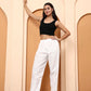 Women’s White Mulmul Cotton Palazzo Pants | Embroidered Straight Fit Bottoms | Ethnic Wear for Kurtis & Kurtas