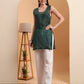 Ethnic Motifs Hand Embroidered Kota Cotton Lucknowi Chikankari Kurta