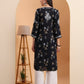 Ethnic Motifs Hand Embroidered Rayon Lucknowi Chikankari Kurta