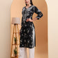 Ethnic Motifs Hand Embroidered Rayon Lucknowi Chikankari Kurta