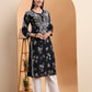 Ethnic Motifs Hand Embroidered Rayon Lucknowi Chikankari Kurta