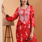 Ethnic Motifs Hand Embroidered Rayon Lucknowi Chikankari Kurta