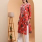 Ethnic Motifs Hand Embroidered Mulmul Cotton Lucknowi Chikankari Kurta