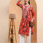 Ethnic Motifs Hand Embroidered Mulmul Cotton Lucknowi Chikankari Kurta