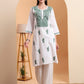 Ethnic Motifs Hand Embroidered Mulmul Lucknowi Chikankari Kurta