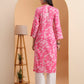 Ethnic Motifs Hand Embroidered Mulmul Lucknowi Chikankari Kurta