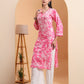 Ethnic Motifs Hand Embroidered Mulmul Lucknowi Chikankari Kurta