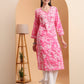 Ethnic Motifs Hand Embroidered Mulmul Lucknowi Chikankari Kurta