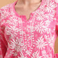 Ethnic Motifs Hand Embroidered Mulmul Lucknowi Chikankari Kurta