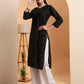 Ethnic Motifs Hand Embroidered Chanderi Lucknowi Chikankari Kurta