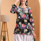Ethnic Motifs Hand Embroidered Mulmul Lucknowi Chikankari Short Top