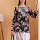 Ethnic Motifs Hand Embroidered Mulmul Lucknowi Chikankari Short Top