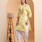 Ethnic Motifs Hand Embroidered Khadi Cotton Lucknowi Chikankari Kurta
