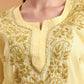 Ethnic Motifs Hand Embroidered Khadi Cotton Lucknowi Chikankari Kurta
