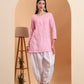 Ethnic Motifs Hand Embroidered Chanderi Lucknowi Chikankari Short Top