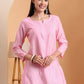 Ethnic Motifs Hand Embroidered Chanderi Lucknowi Chikankari Short Top
