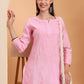 Ethnic Motifs Hand Embroidered Chanderi Lucknowi Chikankari Short Top