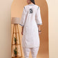 Ethnic Motifs Hand Embroidered Mulmul Lucknowi Chikankari Kurta