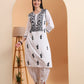 Ethnic Motifs Hand Embroidered Mulmul Lucknowi Chikankari Kurta