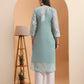 Ethnic Motifs Hand Embroidered Georgette Lucknowi Chikankari Kurta