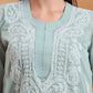 Ethnic Motifs Hand Embroidered Georgette Lucknowi Chikankari Kurta
