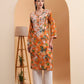 Ethnic Motifs Hand Embroidered Mulmul Cotton Lucknowi Chikankari Kurta