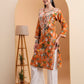 Ethnic Motifs Hand Embroidered Mulmul Cotton Lucknowi Chikankari Kurta
