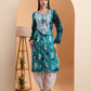 Ethnic Motifs Hand Embroidered Rayon Lucknowi Chikankari Kurta