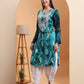 Ethnic Motifs Hand Embroidered Rayon Lucknowi Chikankari Kurta