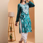 Ethnic Motifs Hand Embroidered Rayon Lucknowi Chikankari Kurta