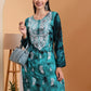 Ethnic Motifs Hand Embroidered Rayon Lucknowi Chikankari Kurta