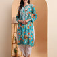 Ethnic Motifs Hand Embroidered Mulmul Cotton Lucknowi Chikankari Kurta