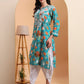 Ethnic Motifs Hand Embroidered Mulmul Cotton Lucknowi Chikankari Kurta
