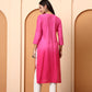 Pink Chanderi Chikankari Kurti for Women | Hand Embroidered Straight Kurta | Ethnic Wear by Elenora