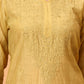 Mustard Yellow Chanderi Chikankari Kurti for Women | Hand Embroidered Straight Kurta | Elenora