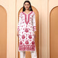White & Pink Dobby Rayon Embroidered Kurti for Women | Festive Straight Kurta | Elenora Ethnic Wear