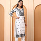 Women’s White Cotton Kurti with Black Embroidery | Handcrafted Ethnic Wear | Daily Wear & Office Wear Straight Kurta