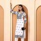 Women’s White Cotton Kurti with Black Embroidery | Handcrafted Ethnic Wear | Daily Wear & Office Wear Straight Kurta