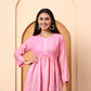 Women’s Pink Chanderi Short Kurti | Embroidered Tunic Top | Festive & Casual Wear Peplum Style Top