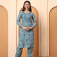 Elenora Women Green Chikankari Rayon Kurta Set with Embroidered Pants