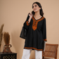 Black Rayon Chikankari Short Kurti
