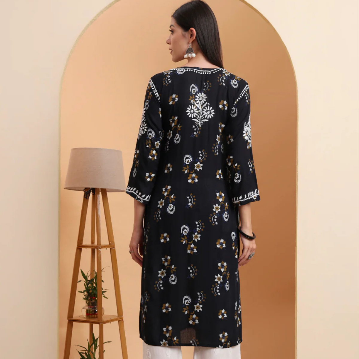 black-rayon-printed-embroidered-kurti