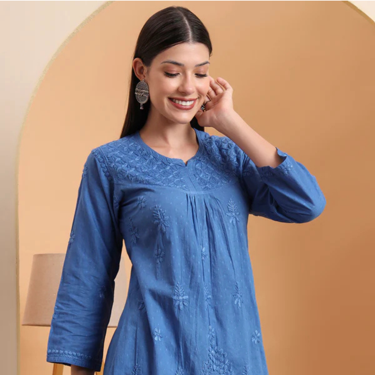 blue-dobi-cotton-hand-embroidered-lucknowi-chikankari-short-top