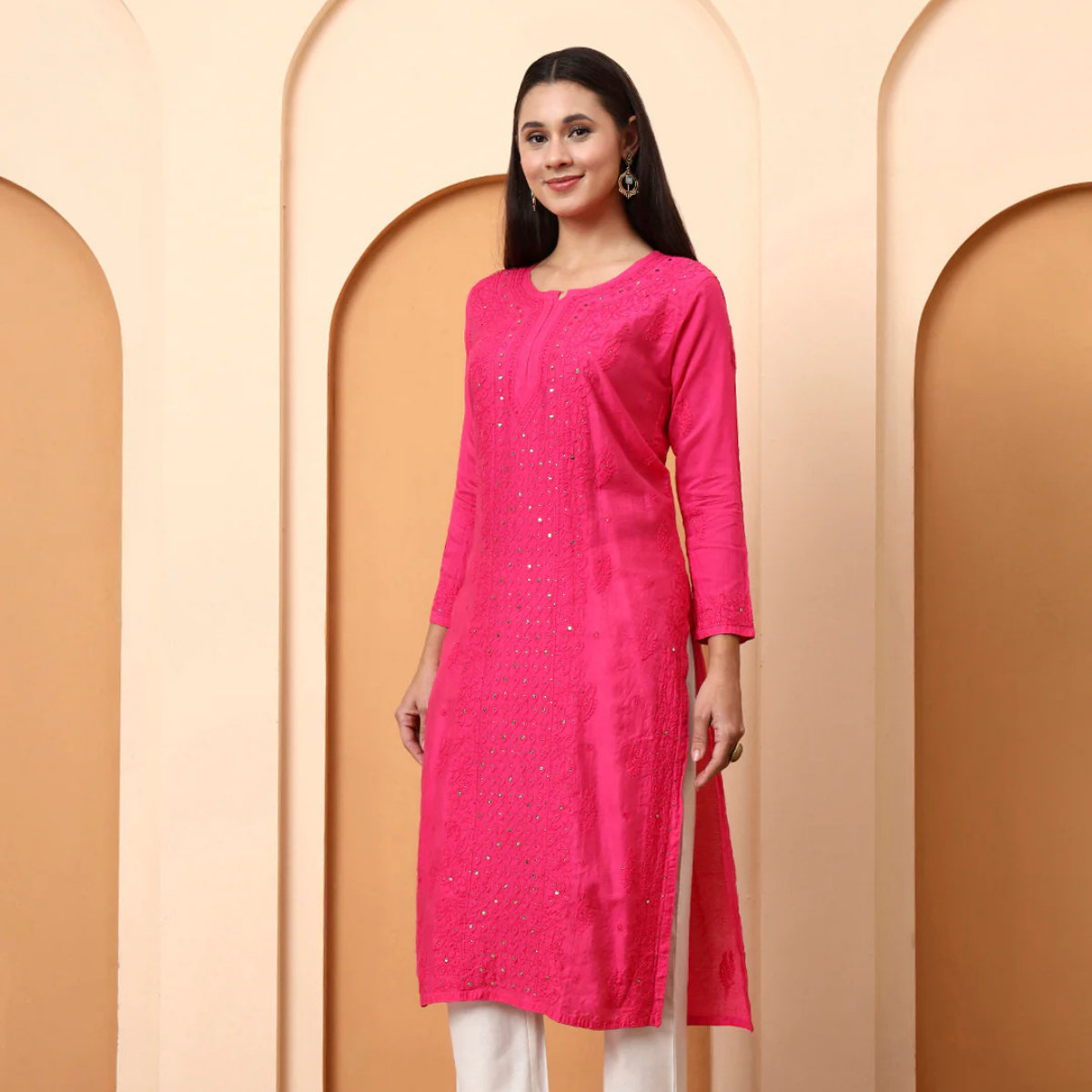 ethnic-motifs-hand-embroidered-chanderi-lucknowi-chikankari-kurta
