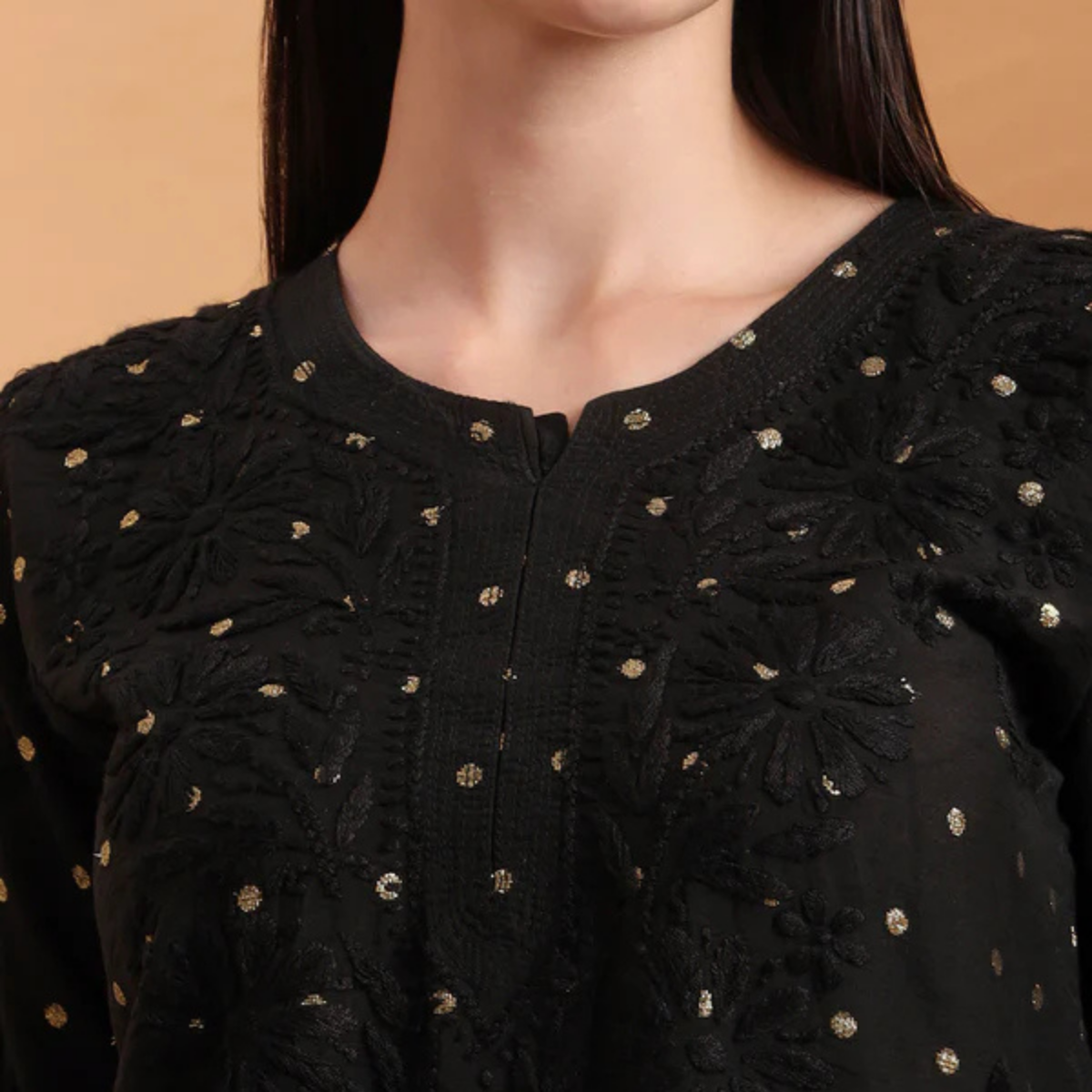 hand-embroidered-chanderi-lucknowi-chikankari-kurta