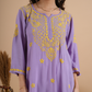 Lavender Rayon Chikankari Kurta