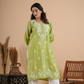 Lime Green Chikankari Chanderi Kurta