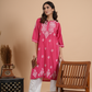 Magenta Pink Chikankari Chanderi Kurta